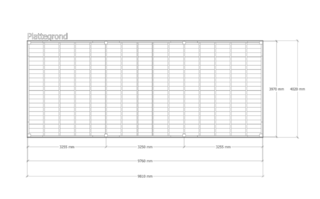 Douglas overkapping, 402 x 981 cm Verando, Origin